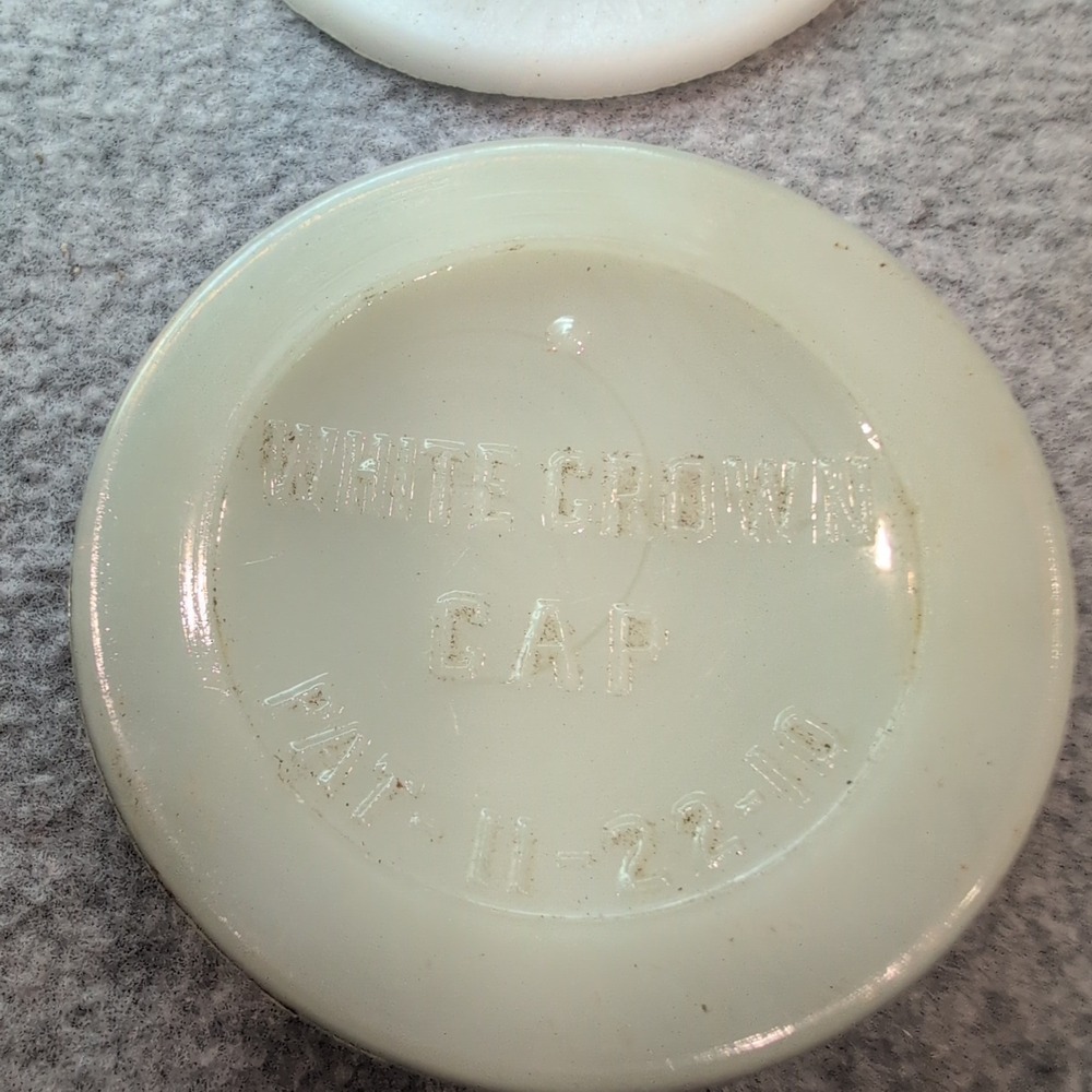 6 Vintage White Crown & More Canning & Milk Jar Lids - Picture 3 of 8